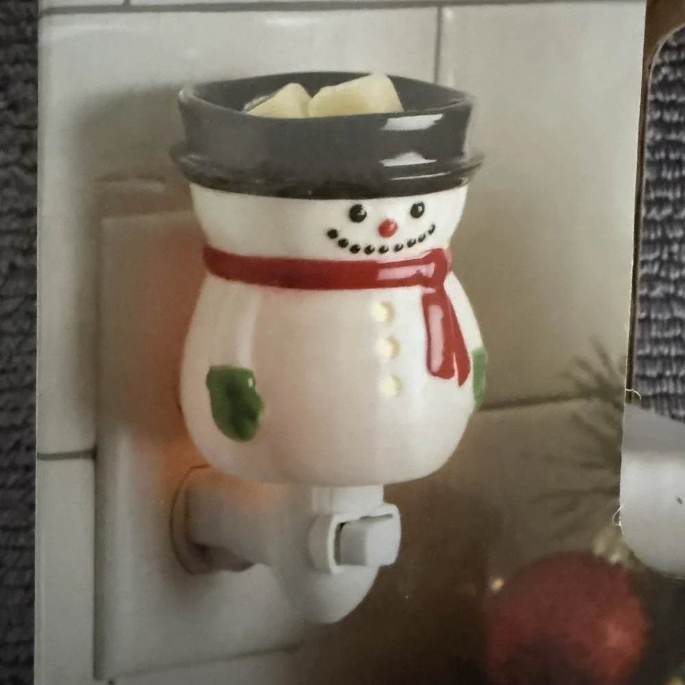 Snowman Candle Warmer Plug In Plugable Frosty Candle Melts Winter Christmas